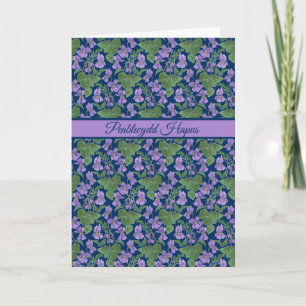 Sweet Violets Geburtstagskarte: Welsh Greeting Karte