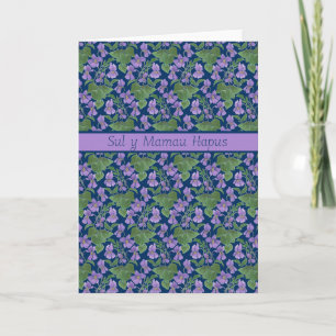 Sweet Violets Mother's Day Card: Walisische Grußka Karte