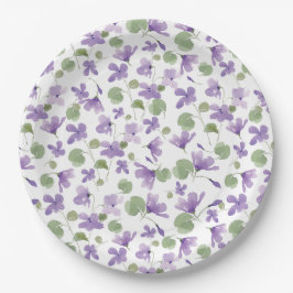 Sweet Violets Party Plate Pappteller