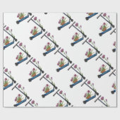 Sweet Watercolor Art Push Scooter Wrapping Paper Geschenkpapier (Flach)