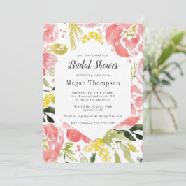 Sweet Watercolor Blooms Bridal Dusche Einladung
