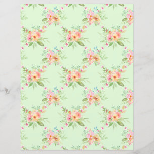 Sweet Watercolor Blume Scrapbook Paper Sheet