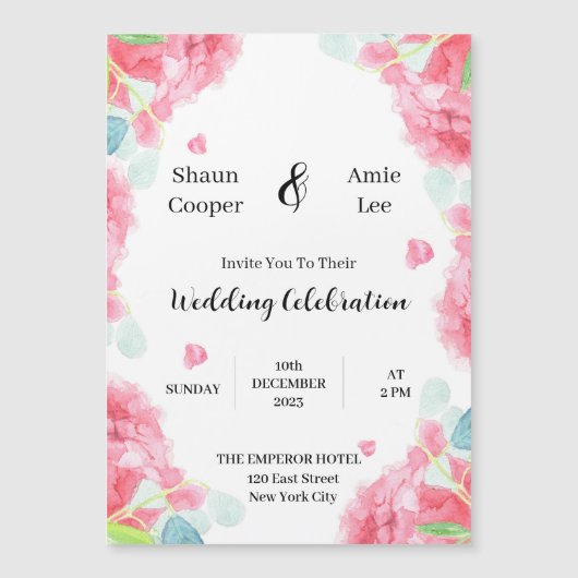 Sweet Watercolor Boho Wedding Einladung (Vorderseite)