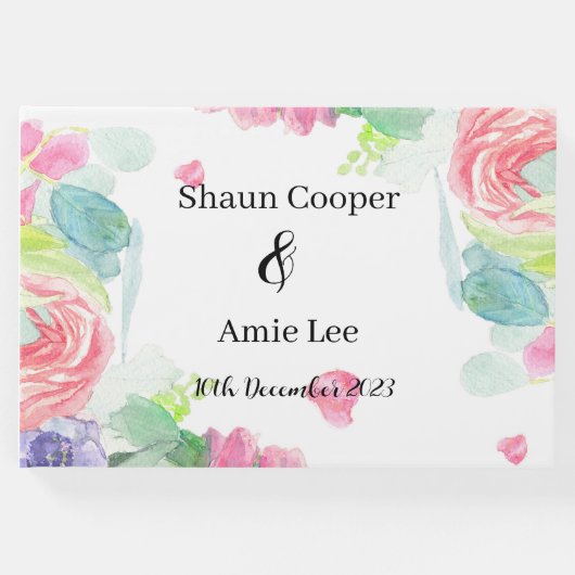 Sweet Watercolor Boho Wedding Gästebuch (Vorderseite)