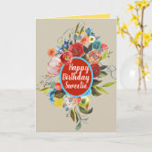 Sweet Watercolor Bouquet Birthday Karte (Gelbe Blume)