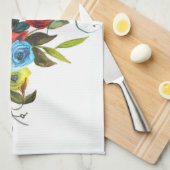 Sweet Watercolor Bouquet Einfaches Weiß Geschirrtuch (Viertel Falte)