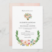 Sweet Watercolor Bouquet | Einladung (Vorne/Hinten)