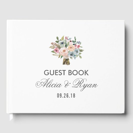 Sweet Watercolor Bouquet | Gästebuch (Vorderseite)
