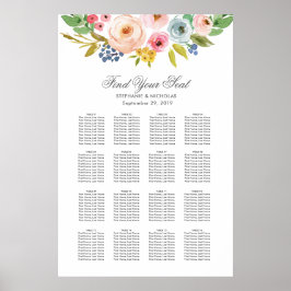 Sweet Watercolor Bouquet | Sitzdiagramm Poster