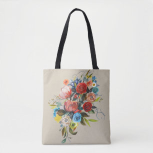 Sweet Watercolor Bouquet Tasche