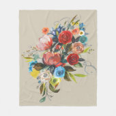 Sweet Watercolor Bouquet Taupe individuell anpassb Fleecedecke (Vorderseite)
