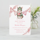 Sweet Watercolor Bunny Baby Shower  Einladung (Stehend Vorderseite)