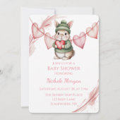 Sweet Watercolor Bunny Baby Shower  Einladung (Vorderseite)