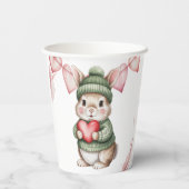 Sweet Watercolor Bunny Baby Shower Pappbecher (Rückseite)