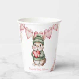 Sweet Watercolor Bunny Baby Shower Pappbecher