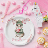 Sweet Watercolor Bunny Baby Shower Pappteller (Party)