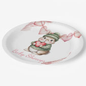 Sweet Watercolor Bunny Baby Shower Pappteller (Schrägansicht)