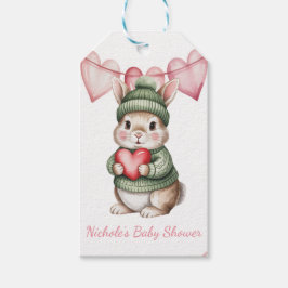 Sweet Watercolor Bunny Baby Shower Thank You Geschenkanhänger