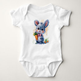 Sweet Watercolor Bunny mit Carrot Baby Strampler