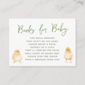 Sweet Watercolor Chicks Books For Baby Shower Begleitkarte (Vorderseite)