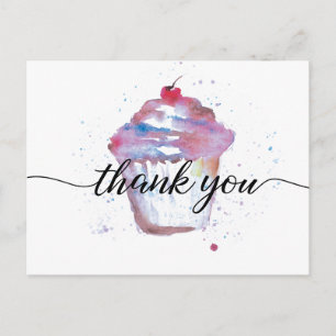 Sweet Watercolor cupcake Kein Logo Bäckerei Postkarte