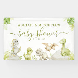 Sweet Watercolor Dinosaur Babydusche Banner