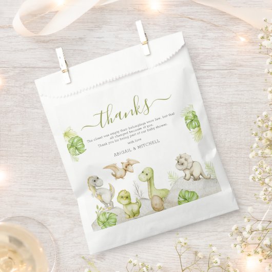 Sweet Watercolor Dinosaur Babydusche Geschenktütchen (Ausgeschnitten)