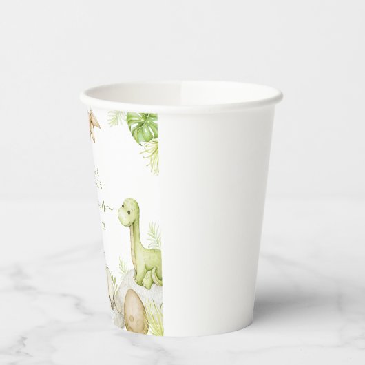 Sweet Watercolor Dinosaurier Baby Showpapier Tasse Pappbecher (Links)