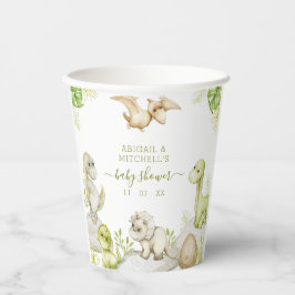 Sweet Watercolor Dinosaurier Baby Showpapier Tasse Pappbecher
