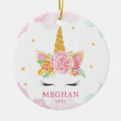 Sweet Watercolor Einhorn Weihnachtsschmuck (Vorne)