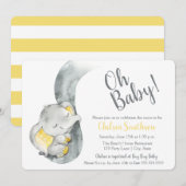 Sweet Watercolor Elephant Baby Shower Einladung (Vorne/Hinten)