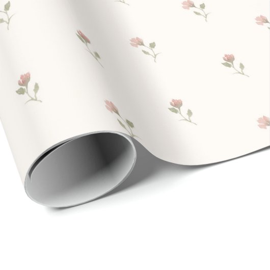 Sweet Watercolor Floral Wrapping Paper Geschenkpapier (Rolleneckpunkt)