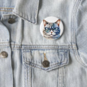 Sweet Watercolor Gray Cat Button (Beispiel)