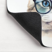 Sweet Watercolor Gray Cat Mousepad (Ecke)