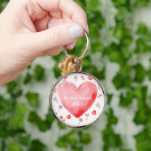 Sweet Watercolor Heart Valentine Keychain Schlüsselanhänger (Hand)
