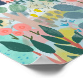 Sweet Watercolor House Garden Illustration Poster (Ecke)