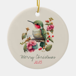 Sweet Watercolor Hummingbird Personalisiert Keramik Ornament