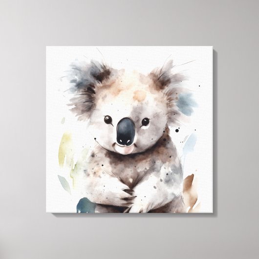 Sweet Watercolor Koala Leinwand Kunst, Dichtung un (Vorderseite)