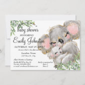 Sweet Watercolor Koala Unisex Kinderdusche Einladung (Vorderseite)