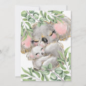 Sweet Watercolor Koala Unisex Kinderdusche Einladung (Rückseite)