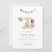 Sweet Watercolor Lamb Baby Toy Baby Dusche Einladung (Vorderseite)