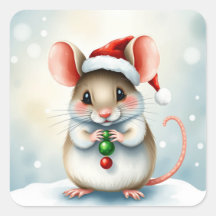 Sweet Watercolor Maus Whimsisches Weihnachtsfest
