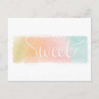 Sweet Watercolor Pastel Postcard Postkarte