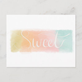 Sweet Watercolor Pastel Postcard Postkarte