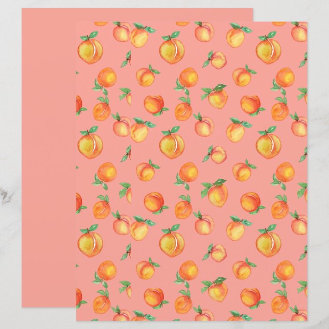 Sweet Watercolor Peach Muster (Vorne/Hinten)