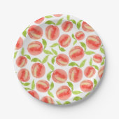 Sweet Watercolor Peach Muster Pappteller (Vorderseite)
