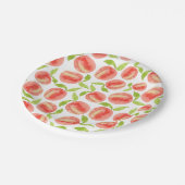 Sweet Watercolor Peach Muster Pappteller (Schrägansicht)