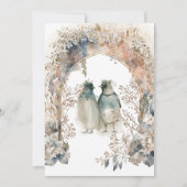 Sweet Watercolor Pinguine Einzigartige Hochzeit Einladung (Rückseite)