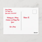 Sweet Watercolor Poodle und Weihnachtsgrüße Postkarte (Rückseite)