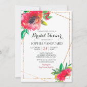 Sweet Watercolor Poppy Brautparty Einladung (Vorderseite)